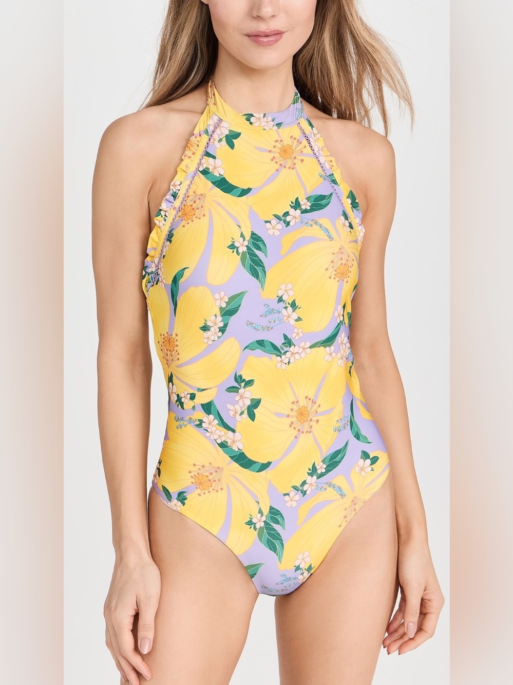 Farm Rio: Yellow PIETRA FLORAL ONE PIECE